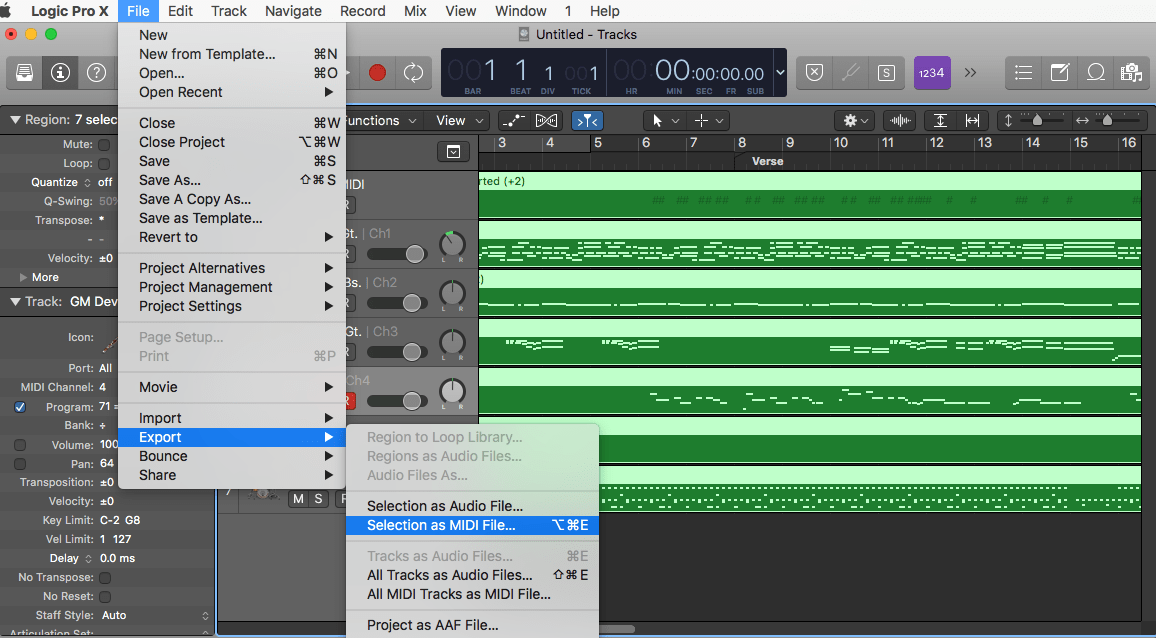 audiosauna export midi